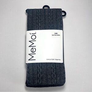 Me Moi Textured Cable Sweater Tights Size S/M Dark Gray Heather